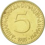 Kovanci SFRJ, Jugoslavija 5 dinarjev 1982 - 1986 - XF