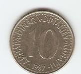 KOVANEC  10 dinarjev  1987  Jugoslavija