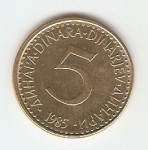 KOVANEC   5 dinarjev   1985  Jugoslavija