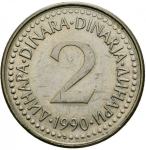 Kovanec SFRJ, Jugoslavija  2 dinarja 1990 - XF