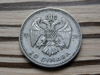 Kraljevina Jugoslavija 20 dinara 1931