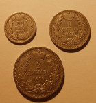 SRBIJA , srebrniki, 50 par , 1 in 2 dinara 1879