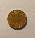 SRBIJA , zlatnik 10 dinarjev 1882