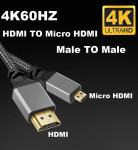 MicroHDMI na HDMI kratek 30cm