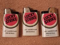 Vžigalnik Lucky Strike, 3 kos, nerabljen, nov, Made in USA