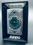 ZIPPO original Celtic Green Cross Wheel masivni emblem - NOV!