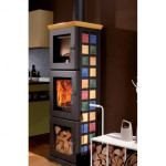 Kamin na drva in pelete brez ele. energije, model Florenz BF