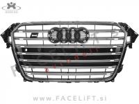 Audi A4 B8 8K 11-15 maska S4 izgled črna kromirana (sijaj)