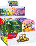 Pokemon TCG 30th Celebration Mini Tin Display komplet pločevink z igra
