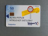 Telekartica,Telekom Slovenije.Hitrost svetlobe