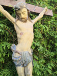 90 cm Velik starinski leseni Jezus na križu,raspelo,korpus,Kristus