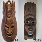 Afriška maska ​​iz težkega eksotičnega lesa