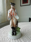 Vintage porcelanasta figura ZSOLNAY Pastir igra na piščal