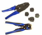 Set grip klešč za kabelske kontakte in stiskanje + 5 matric v torbici