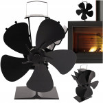 Alu. 5 kraki ventilator za kamin 22cm črn