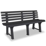 vidaXL Vrtna klop 145,5 cm plastika antracitne barve