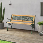 Elegantna vrtna klop Marta iz lesa in litega železa - 122 x 54 x 73 cm