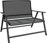 Zložljiva klop Vigo aluminij tekstilen sivo-črna 96 cm x 118 cm x 67 c