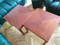 Klubska miza furnir češnje - sestav dveh mizic 60x60 cm