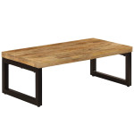 vidaXL Klubska mizica 100x50x35 cm trden mangov les in jeklo