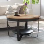 vidaXL Klubska mizica Ø 68x43 cm robusten mangov les