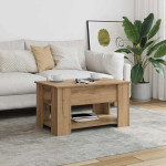vidaXL Klubska mizica artisan hrast 79x49x41 cm inženirski les