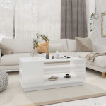 vidaXL Klubska mizica bela 102x55x43 cm iverna plošča
