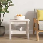 vidaXL Klubska mizica bela 45x45x40 cm masiven les borovina