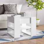 vidaXL Klubska mizica bela 55,5x55x45 cm konstruiran les