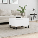vidaXL Klubska mizica bela 55x55x36,5 cm inženirski les