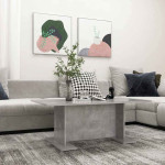 vidaXL Klubska mizica betonsko siva 103,5x60x40 cm iverna plošča
