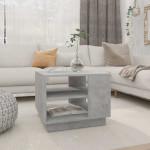 vidaXL Klubska mizica betonsko siva 55x55x43 cm iverna plošča