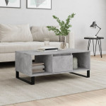 vidaXL Klubska mizica betonsko siva 90x50x36,5 cm inženirski les