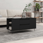 vidaXL Klubska mizica črna 102x44,5x50 cm inženirski les