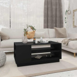 vidaXL Klubska mizica črna 102x55x43 cm iverna plošča
