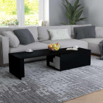 vidaXL Klubska mizica črna 150x50x35 cm iverna plošča