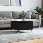 vidaXL Klubska mizica črna 55x55x36,5 cm inženirski les