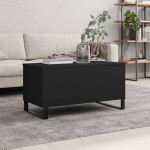 vidaXL Klubska mizica črna 90x44,5x45 cm inženirski les