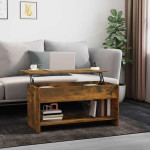 vidaXL Klubska mizica dimljeni hrast 102x50x52,5 cm konstruiran les