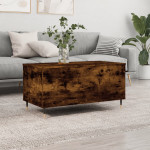vidaXL Klubska mizica dimljeni hrast 90x44,5x45 cm inženirski les