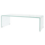 vidaXL Klubska mizica iz kaljenega stekla 98x45x30 cm prozorna