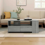 vidaXL Klubska mizica siva sonoma 102x55x42 cm inženirski les