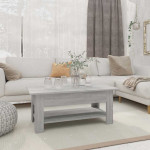vidaXL Klubska mizica siva sonoma 102x55x42 cm iverna plošča