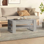 vidaXL Klubska mizica siva sonoma 102x55x45 cm konstruiran les