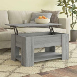 vidaXL Klubska mizica siva sonoma 79x49x41 cm konstruiran les