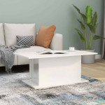 vidaXL Klubska mizica visok sijaj bela 102x55,5x40 cm iverna plošča