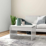 vidaXL Klubska mizica visok sijaj bela 68x50x38 cm iverna plošča