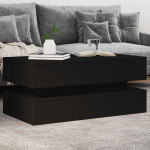 vidaXL Klubska mizica z LED lučkami črna 90x50x40 cm