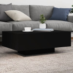 vidaXL Klubska mizica z LED lučmi črna 85x55x31 cm