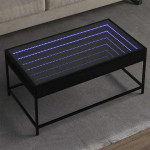 vidaXL Klubska mizica z neskončnimi LED lučkami črna 90x50x41 cm